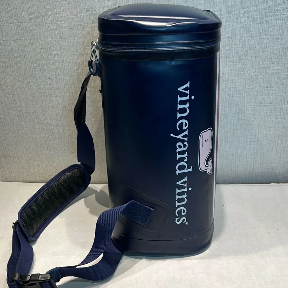 Vineyard Vines Insulated Sling Cooler Patriotic Pink Whale Red White Blue Stripe